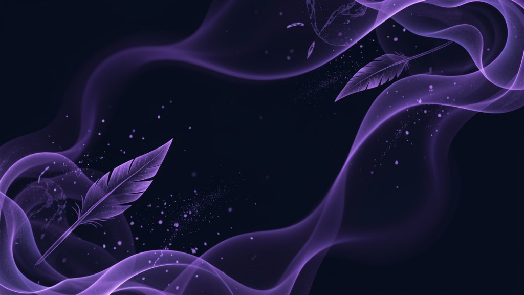 Abstract dreamy art with swirling purple nebula forms and floating particles representing novel writing, fiction, and creative storytelling