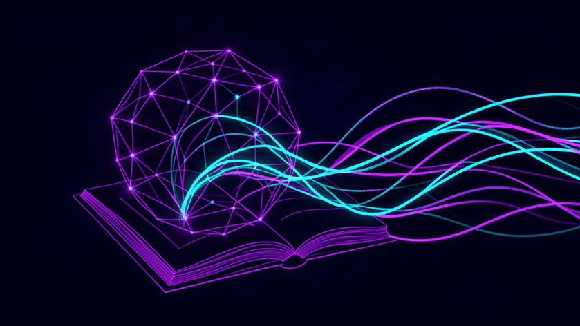 AI ghostwriter - abstract dark theme illustration