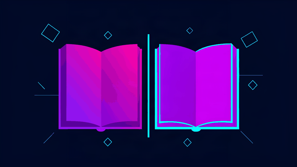 Book Writing Genie vs AI Write My Book comparison - abstract dark theme illustration
